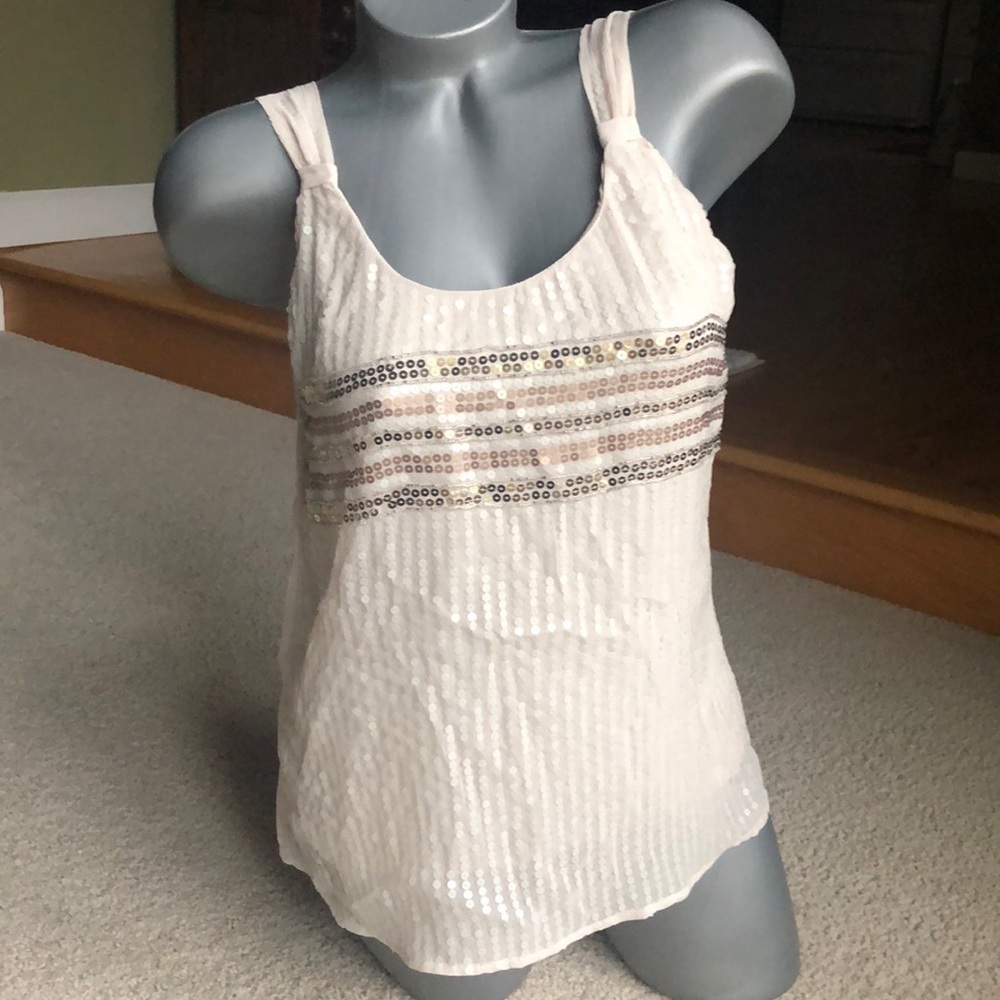 WHITE HOUSE BLACK MARKET SEQUIN TANK TOP